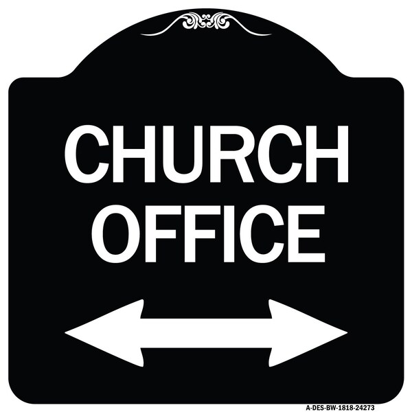 Church Parking W/ Bidirectional Arrow Heavy-Gauge Aluminum Sign, 18" x 18", BW-1818-24273